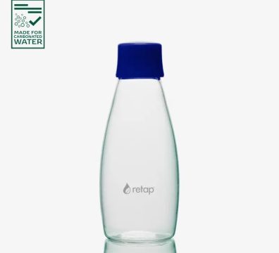 Smagsprøve på renset vand inkl. Retap flaske i borosilikatglas med BPA-frit låg